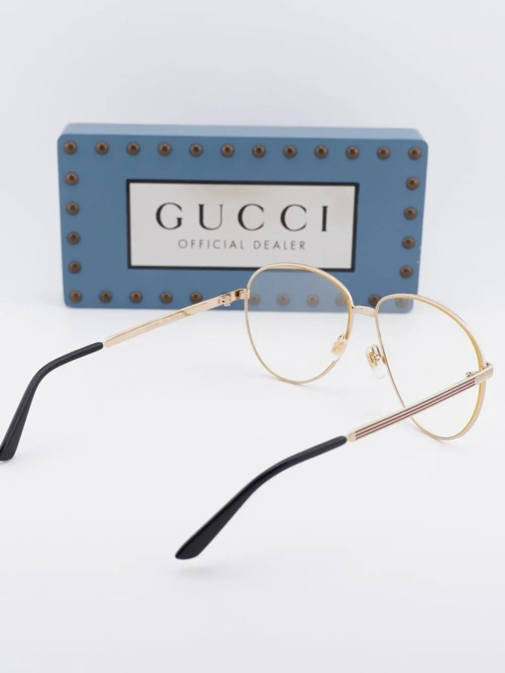 Gucci GG0138S 003 Women Aviator Sunglasses - Gold / Transparent